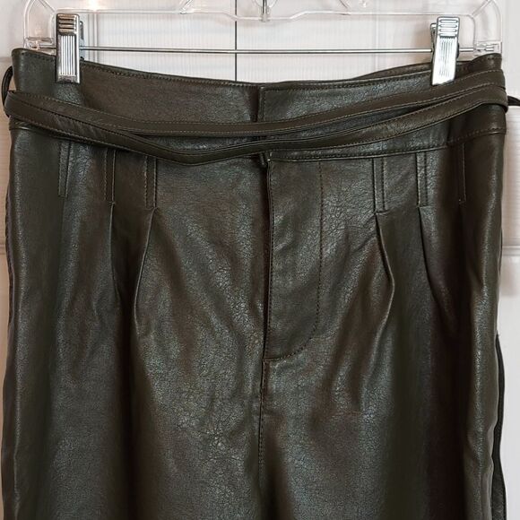 Urban Outfitters Maya Green Vegan Leather Pants 6 - Picture 5 of 9